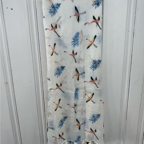 LOFT Accessories - LOFT Flamingo and Leaf Print Scarf